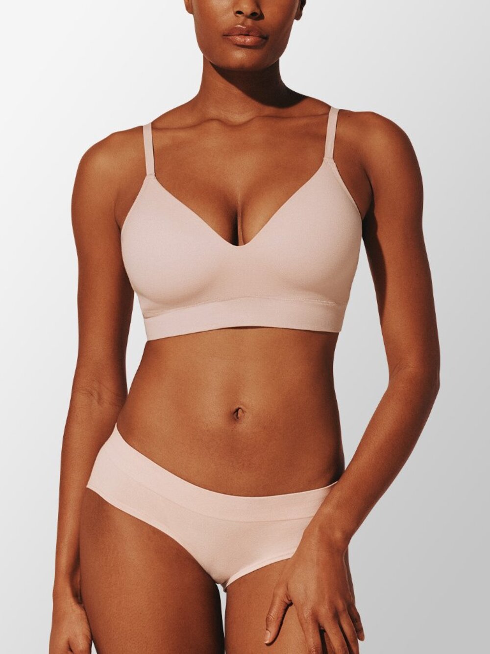 ThirdLove Seamless Stretch Cotton Wireless Bra Size SM+rose-dust / SM+